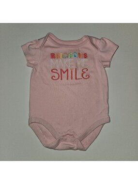 Gymboree Pink Bodysuit Size 3-6 Months Baby Infant Top Rainbows Make Me Smile